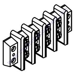 Product image of Y0601816538 TERMINAL BLOCK TB400-04 Multiquip DCA25SSIU4F